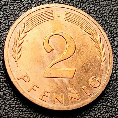 泉币菌-第217场-拍品多 请提前出价 - 德国 2芬尼硬币 五叶橡树 纪念币铜钱