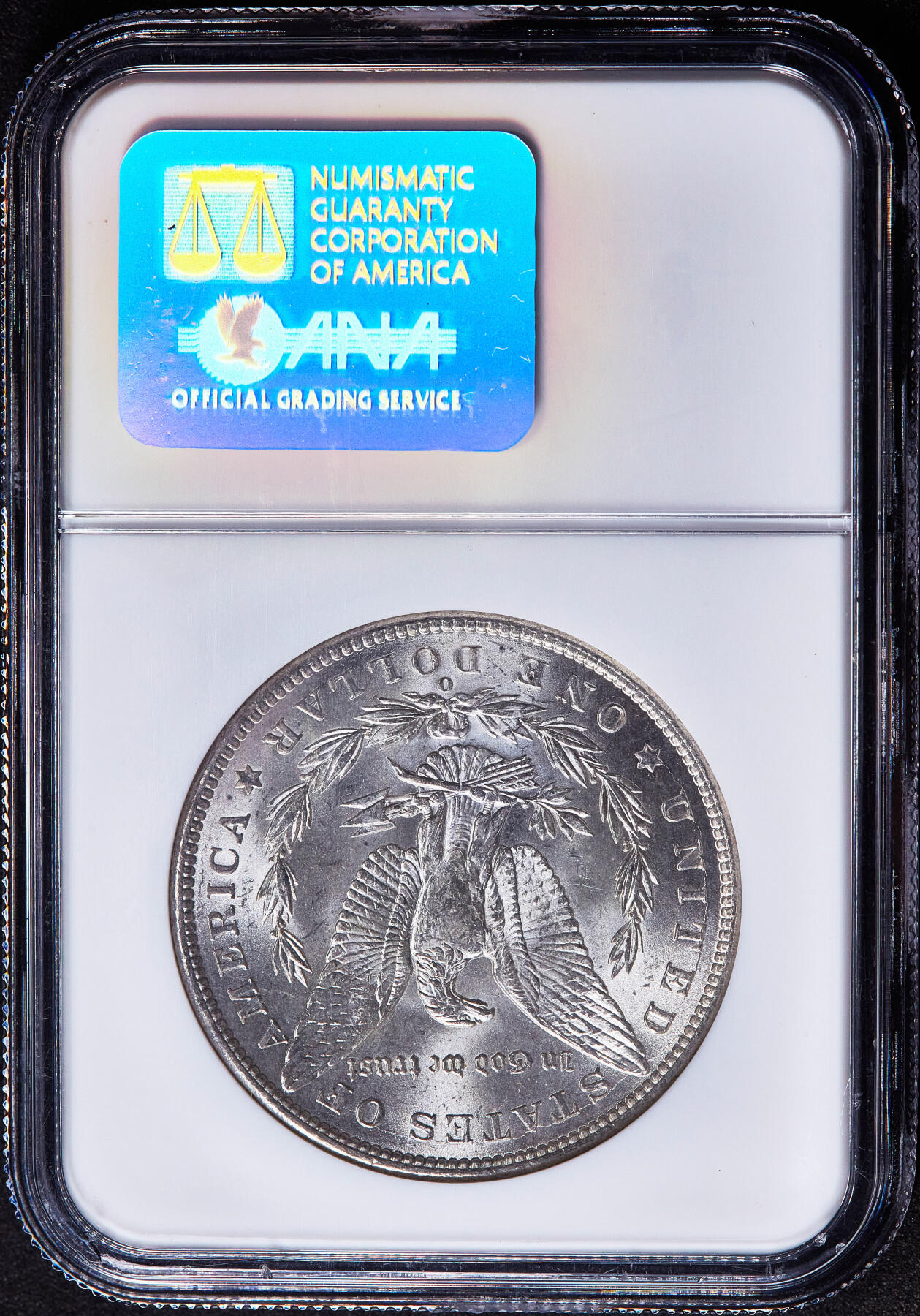 【俄甄集藏】2026年(050)04-01星期三 晚 19:30 全场包邮 美国1900年O版摩根1美元大银币，NGC MS63，转光品相