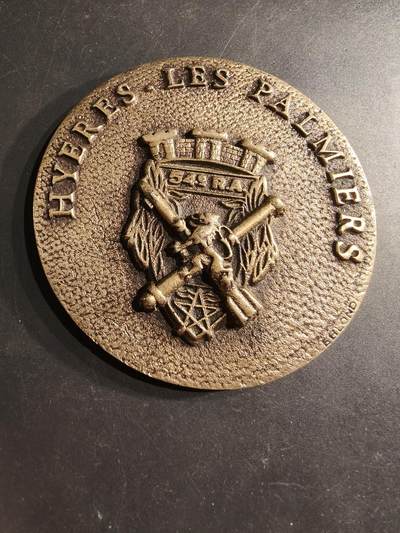 老王徽章第190期 - 法国陆军第54炮兵团纪念章     直径80mm    重量173.9g