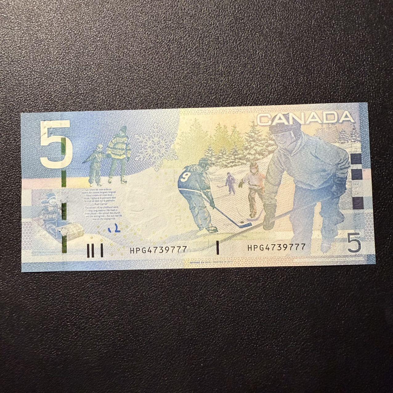 第16期 加拿大 2010年5元 豹子号 全新unc