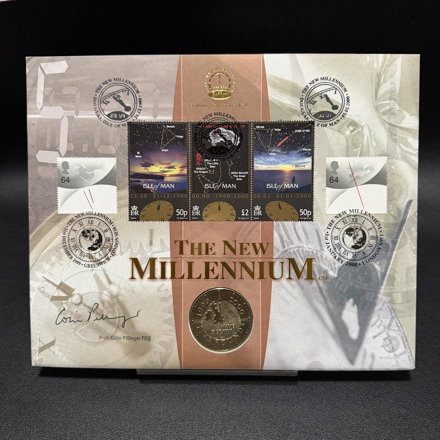 ＜星葵🌻钱币社＞第72期·东奔西走的硬币·3月31日发货 〈大型邮币封·签名版〉英国1999年千禧年5镑克朗型纪念币