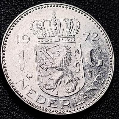泉币菌-第217场-拍品多 请提前出价 - 1972年 荷兰王国早期1盾 朱莉安娜女王  镍币 硬币 25mm 