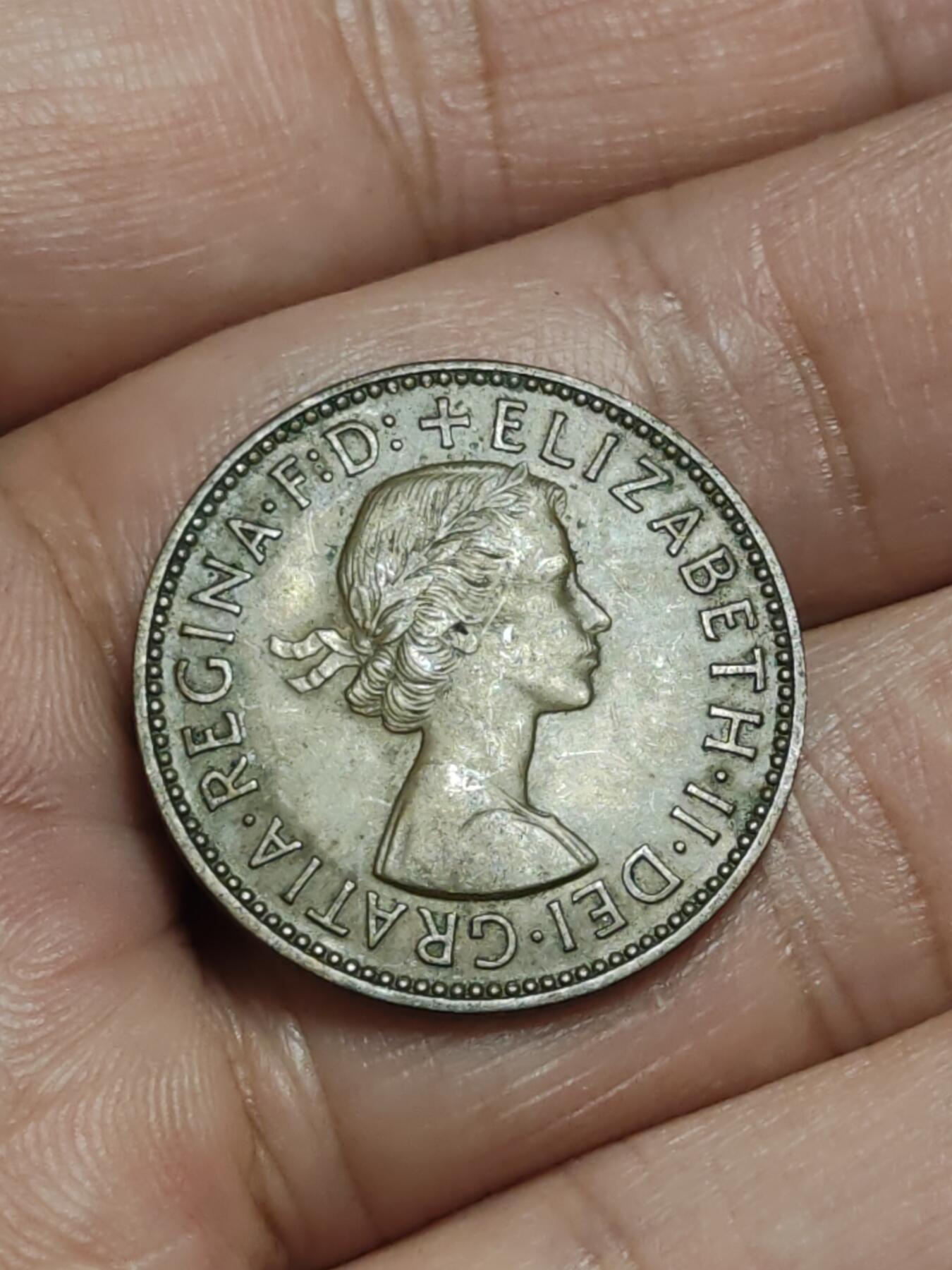 2026年第三十八场(总第二百零七场）外国好品散币场(免佣金) 英国🇬🇧1957年半便士(伊丽莎白二世青年桂冠第二版)