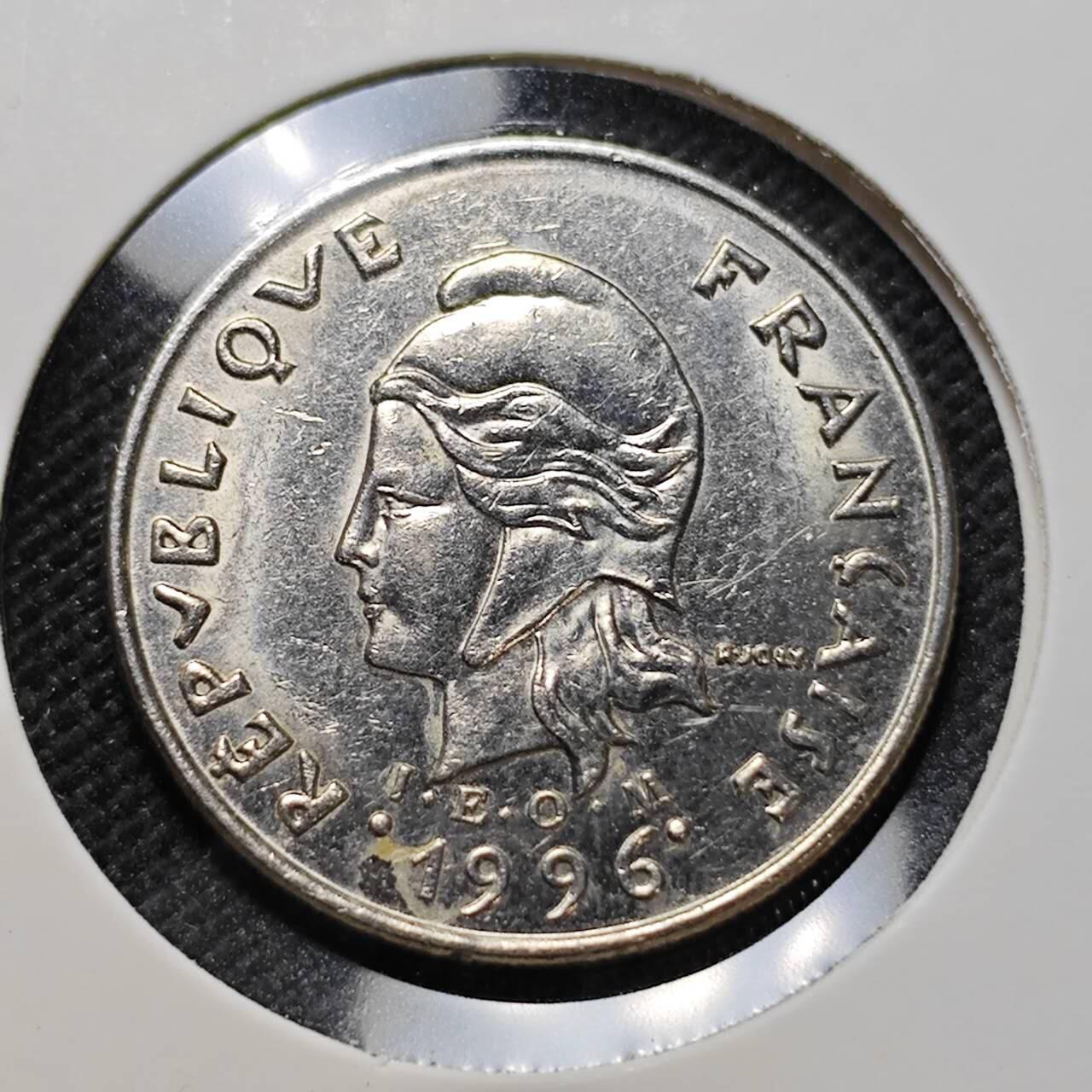 KK钱币收藏小铺  第410期 2月预留时间 周末发货  1996法属新喀里多尼亚10法郎