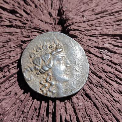 大象古币古希腊古罗马钱币专场首次拍卖1 - 古希腊萨索斯岛狄奥尼索斯酒神大力神四德拉克马银币银光饱满图案铭文细节清晰