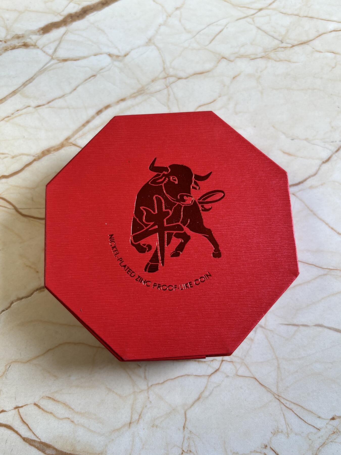 第194期拍卖 新加坡2021年十二生肖牛年铜镍纪念币NGC-PF68带盒证书