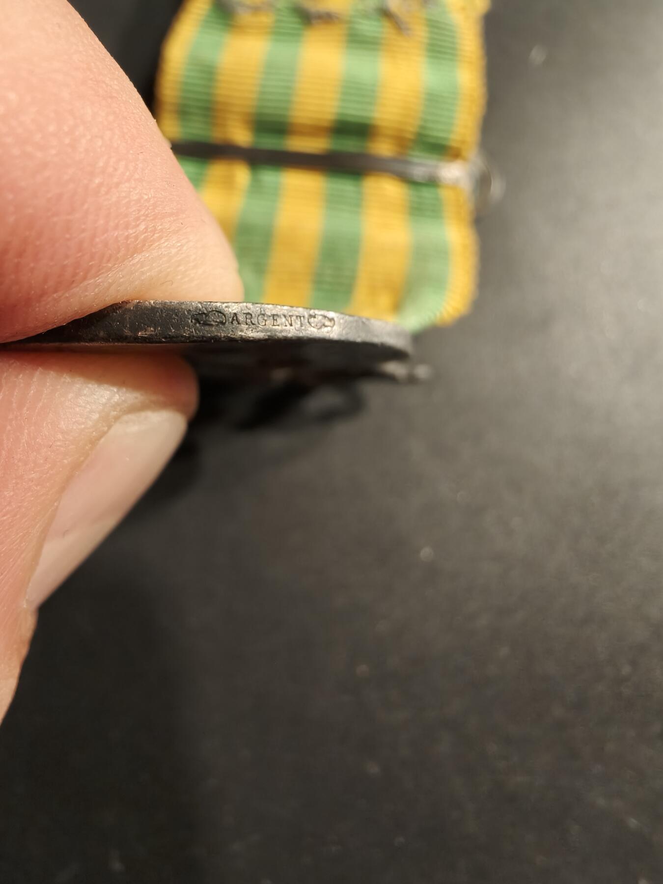 老王徽章第190期 法国庚子奖章     原盒    原铸950银   带勋条