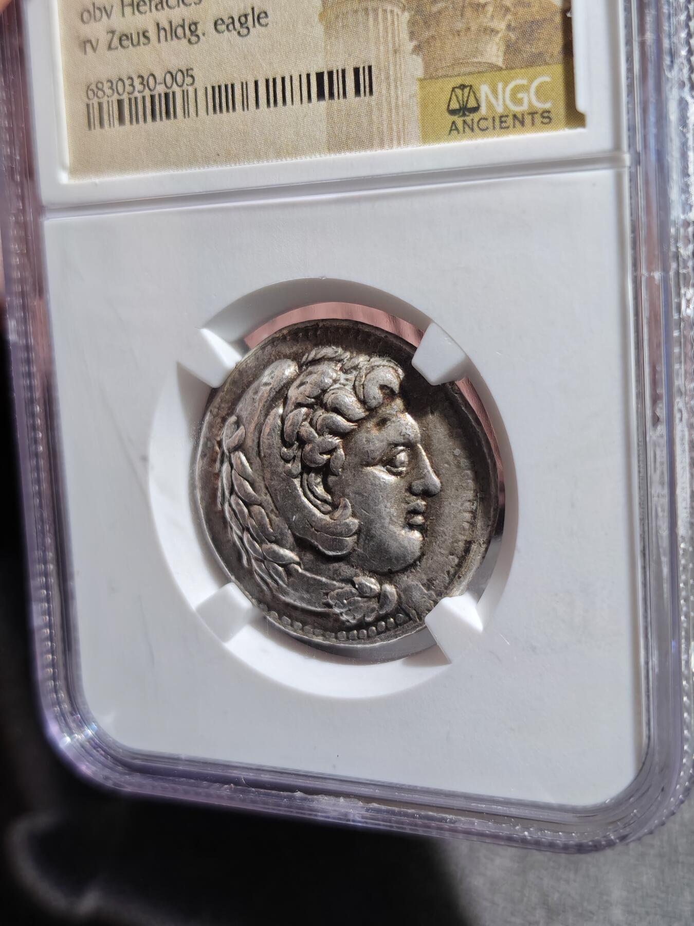 大象古币古希腊古罗马钱币专场首次拍卖1 NGC评级Fine Style古希腊大力神狮皮盔宙斯四德拉克马银币麦稀奇古希腊钱币板块重器