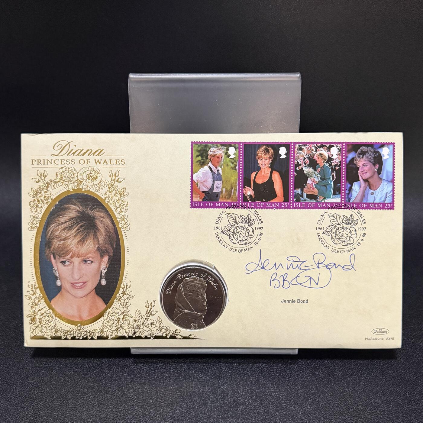 ＜星葵🌻钱币社＞第72期·东奔西走的硬币·3月31日发货 〈邮币封·签名版〉纽埃1998年人民的王妃·戴安娜1元克朗型纪念币