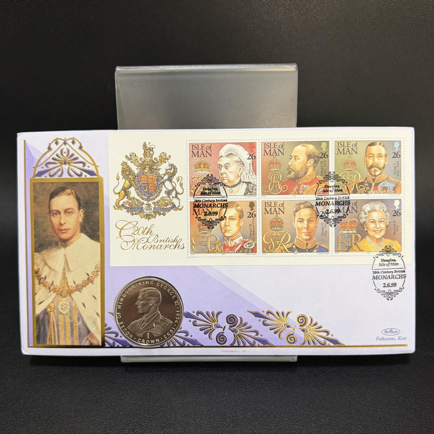 ＜星葵🌻钱币社＞第72期·东奔西走的硬币·3月31日发货 〈邮币封〉直布罗陀1993年克朗中的皇冠·乔治六世1克朗纪念币