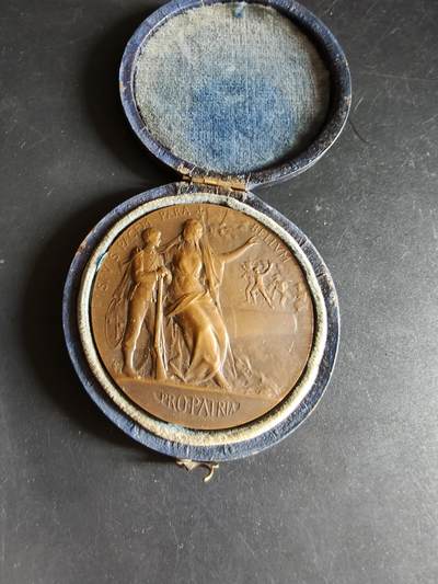 老王徽章第190期 - 法国战争部战争准备大铜章     原盒    盒子扣不严     直径50mm     重量66g
