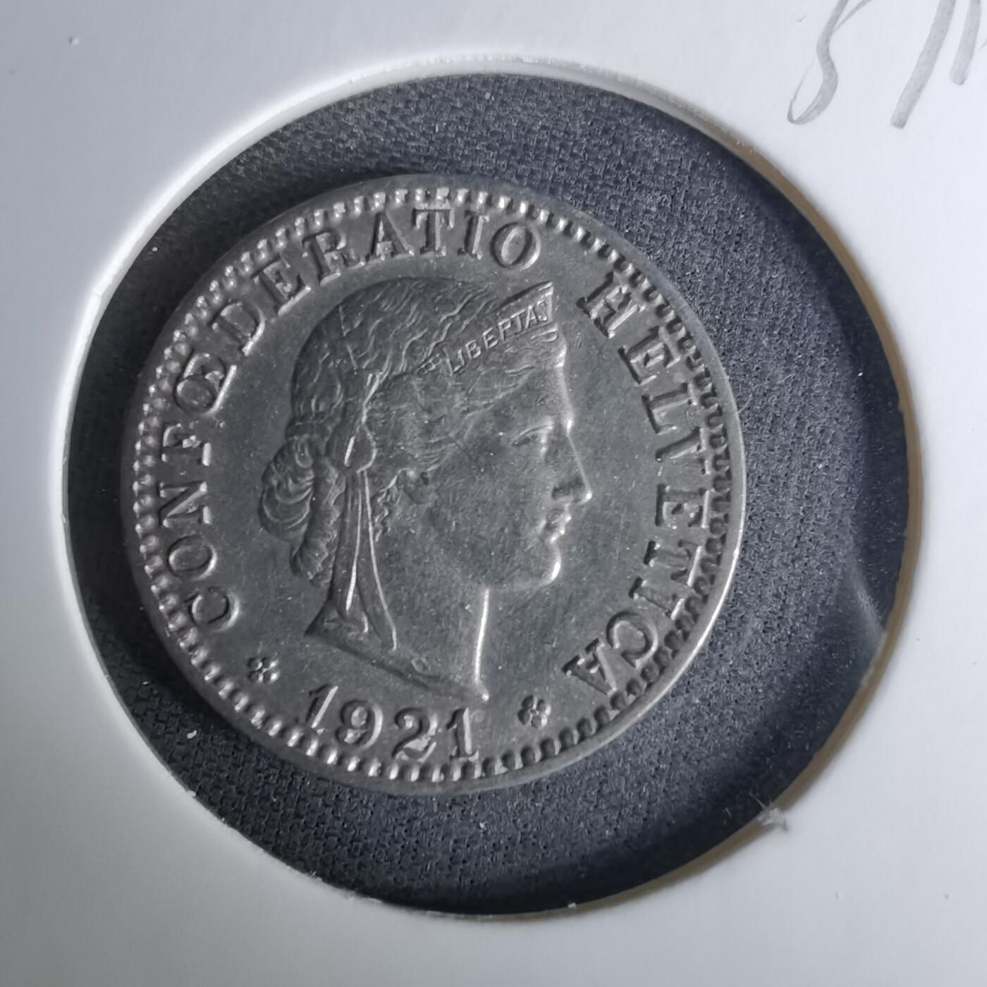 沼泽如烟--第1037场 瑞士1921年20生丁