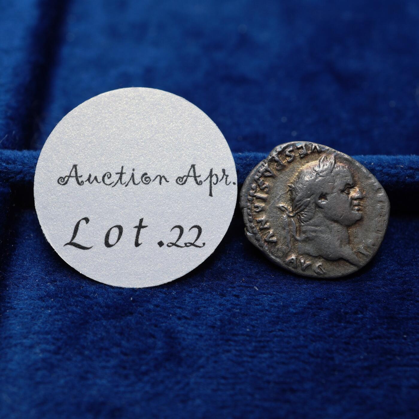 琋语集藏2026年04月欧洲古典打制币拍卖 古罗马帝国-维斯帕先与和平女神银币