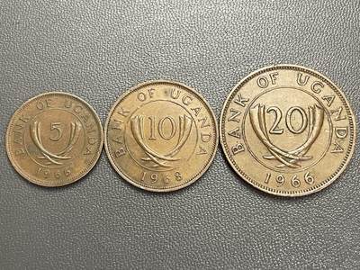回流0328 - 乌干达60年代独立后早期铜币（5、10、20分）
