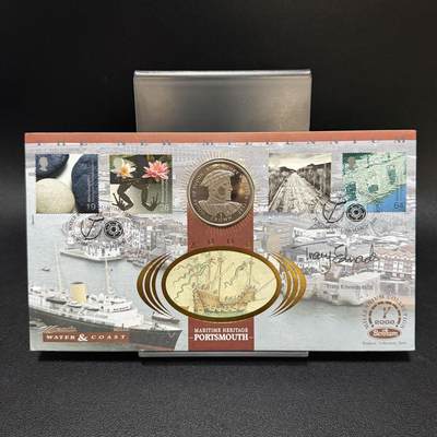 ＜星葵🌻钱币社＞第72期·东奔西走的硬币·3月31日发货 - 〈邮币封·签名版〉直布罗陀1999年英国国王和王后·亨利八世1克朗纪念币