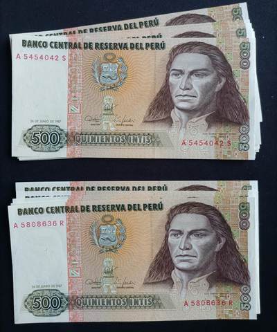 【游宝包邮场】马年第16期 好品组钞场 周六截拍 - 秘鲁500印蒂 15张 UNC/UNC-