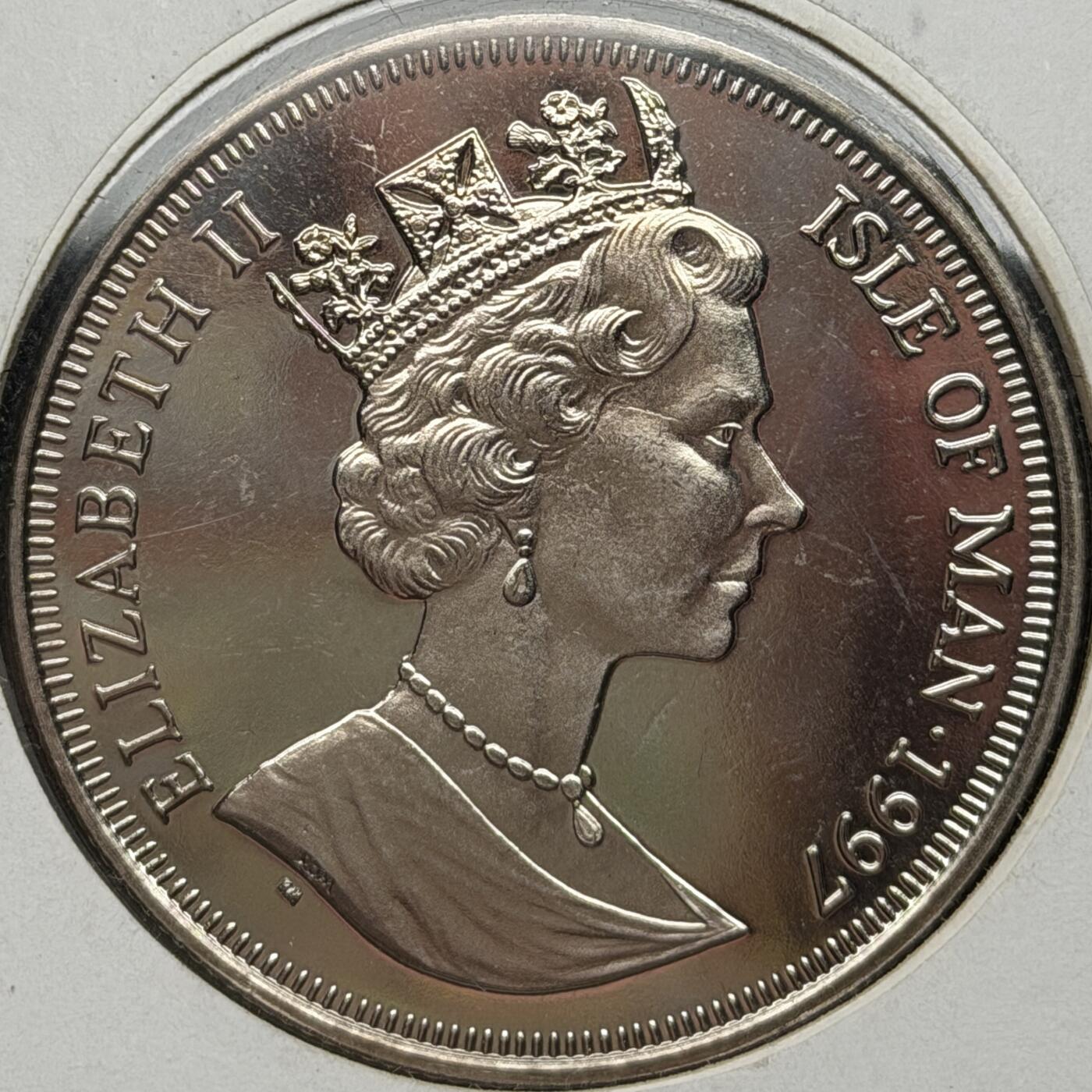 ＜星葵🌻钱币社＞第72期·东奔西走的硬币·3月31日发货 〈大型邮币封〉马恩岛1997年千禧年·基督诞生1克朗纪念币