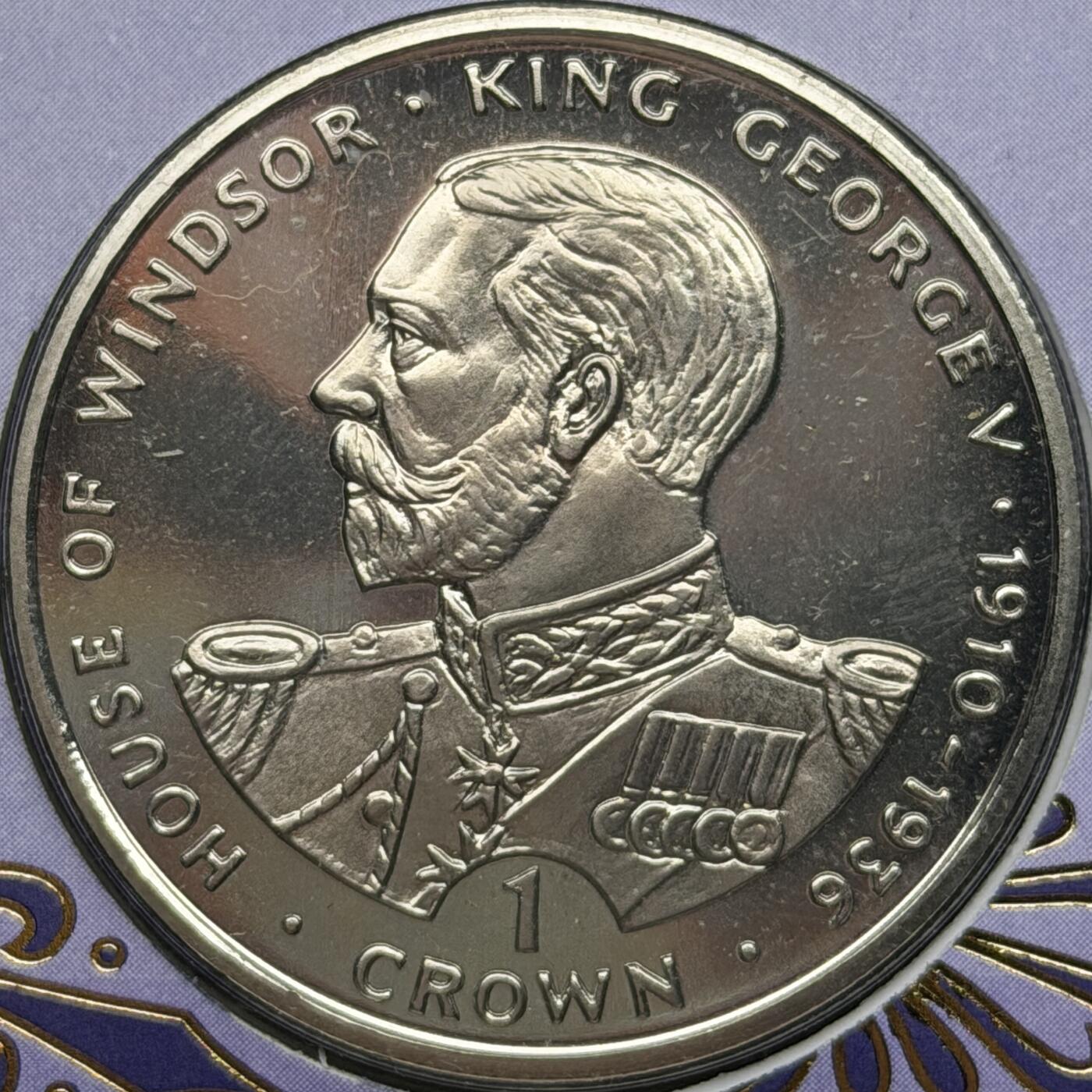 ＜星葵🌻钱币社＞第72期·东奔西走的硬币·3月31日发货 〈邮币封〉直布罗陀1993年克朗中的皇冠·乔治五世1克朗纪念币