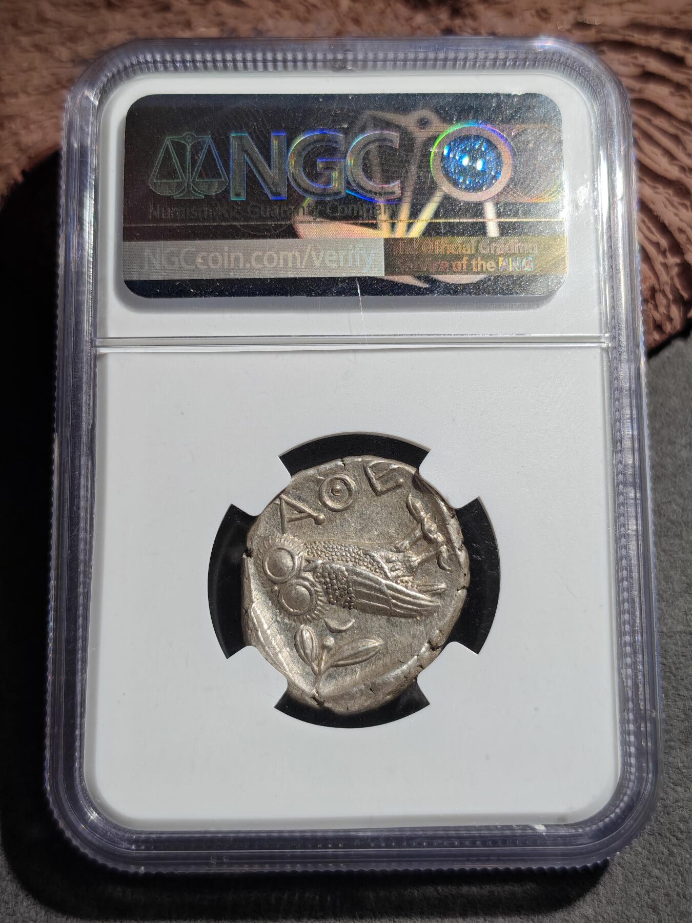 大象古币古希腊古罗马钱币专场首次拍卖1 NGC评级Ch AU高分高浮雕古希腊雅典娜猫头鹰四德拉克马银币麦稀奇古希腊钱币板块重器