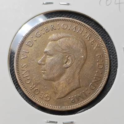 KK钱币收藏小铺  第410期 2月预留时间 周末发货 -  1946英国1便士铜币 乔六