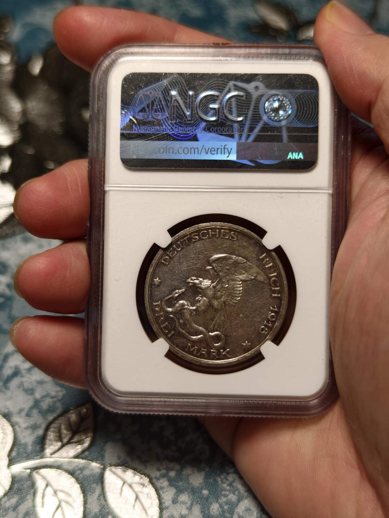 抚柳草堂-第二十期章牌钱币  奖章勋章免佣最后一期 满百包邮 放漏专场 1913德国拿破仑战争胜利百年3马克银币 重16.7g ngc aud好品好状态