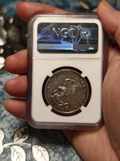 抚柳草堂-第二十八期章牌钱币  奖章勋章 满百包邮 放漏专场 1913德国拿破仑战争胜利百年3马克银币 重16.7g ngc aud好品好状态