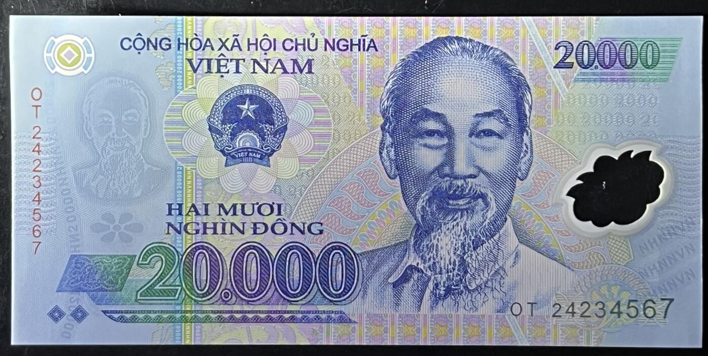 小福收藏拍卖第203期 裸钞场 本期有多张豹子号靓号 仅发行1000枚亚克力砖封蒙古20000图格里克帝国800周年纪念钞 瑞士200法郎 百慕大样钞洋葱冠全套 巴林首版大全套 卡塔尔四张套 越南 保加利亚 马其顿等多国精美纸币 越南 2024年 20000盾 顺子号234567 unc