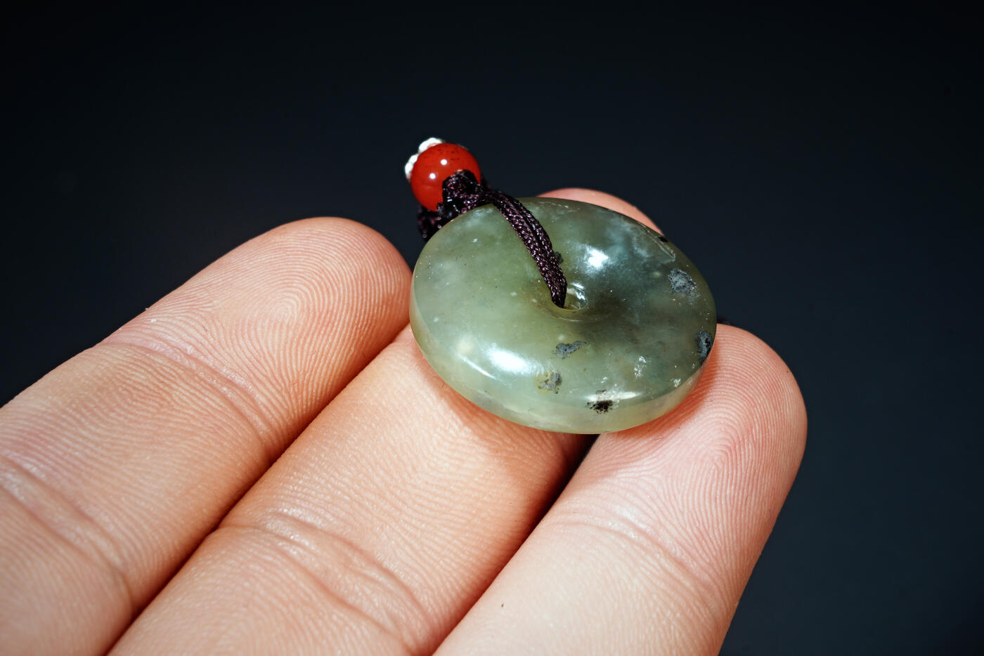 上海都达杂项专场六十九【全场包邮】 天然岫玉碧绿圆满平安扣94-150