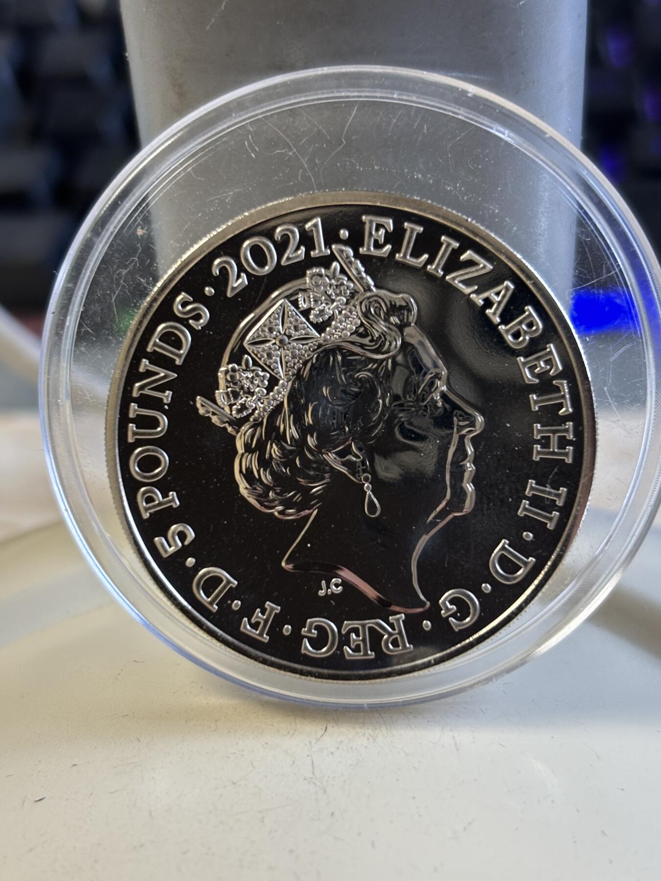 第194期拍卖 英国2021年爱丽丝梦游仙境彩色铜镍纪念币2枚套