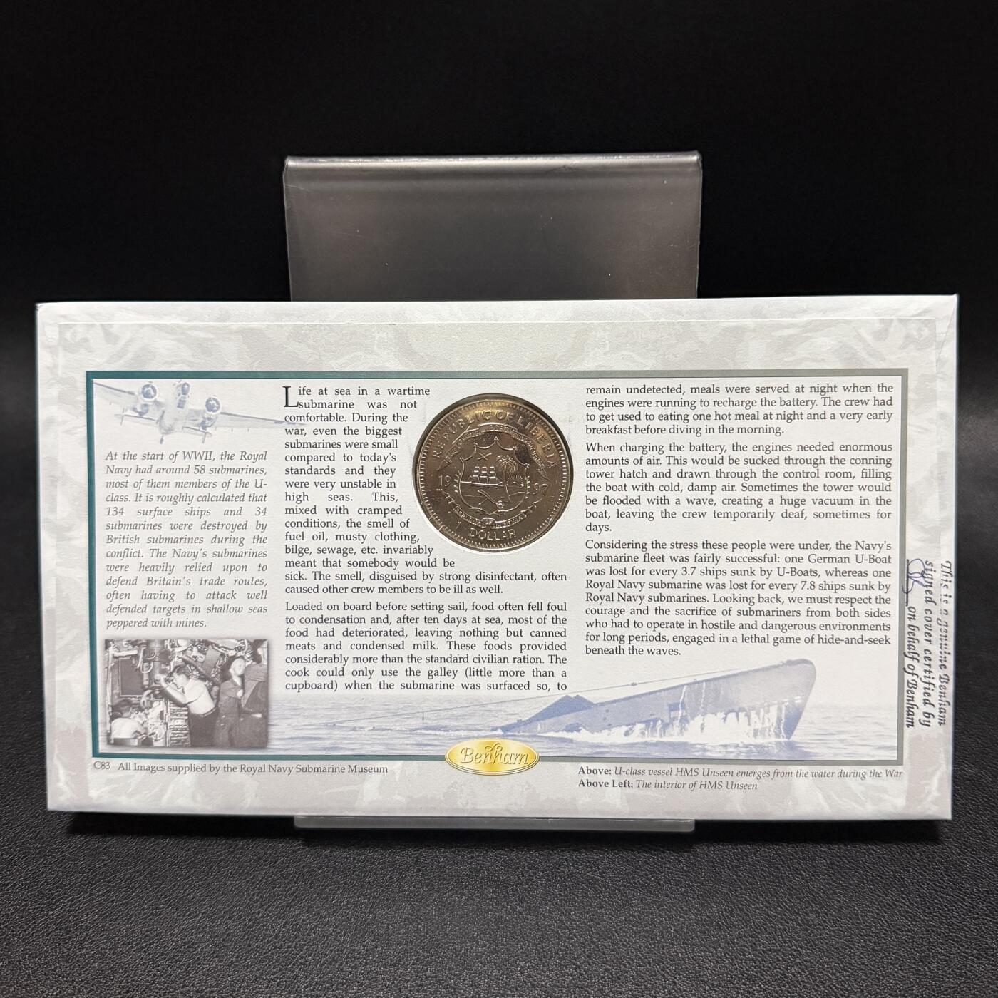 ＜星葵🌻钱币社＞第72期·东奔西走的硬币·3月31日发货 〈邮币封·签名版〉利比里亚1997年二战·西非战役1元克朗型纪念币