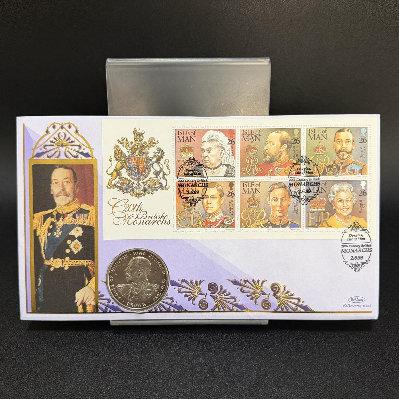 ＜星葵🌻钱币社＞第72期·东奔西走的硬币·3月31日发货 〈邮币封〉直布罗陀1993年克朗中的皇冠·乔治五世1克朗纪念币