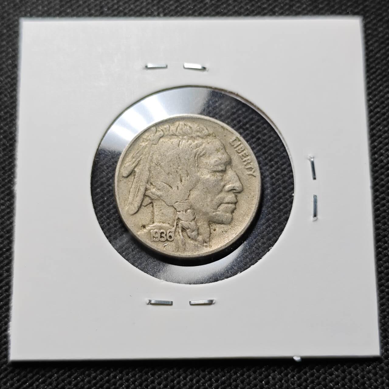 KK钱币收藏小铺  第410期 2月预留时间 周末发货  1936美国5分镍币