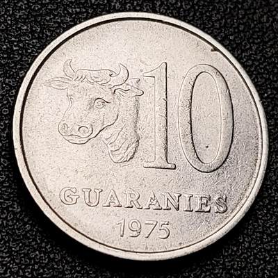 泉币菌-第217场-拍品多 请提前出价 - 原光美品 牛 巴拉圭1975年10瓜拉尼 硬币