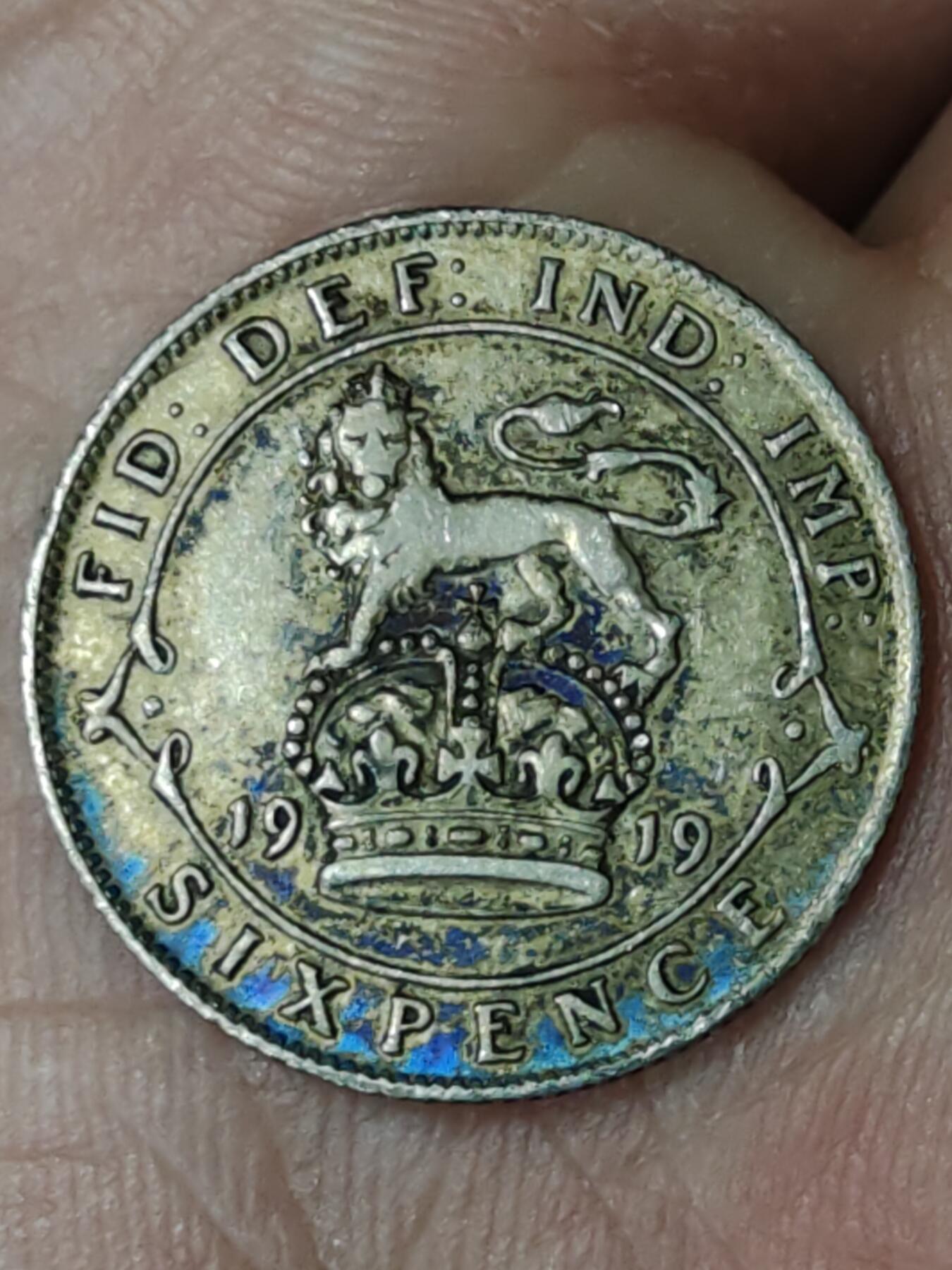 2026年第三十八场(总第二百零七场）外国好品散币场(免佣金) 英国🇬🇧1919年6便士银币(乔治五世第一版，925高银)