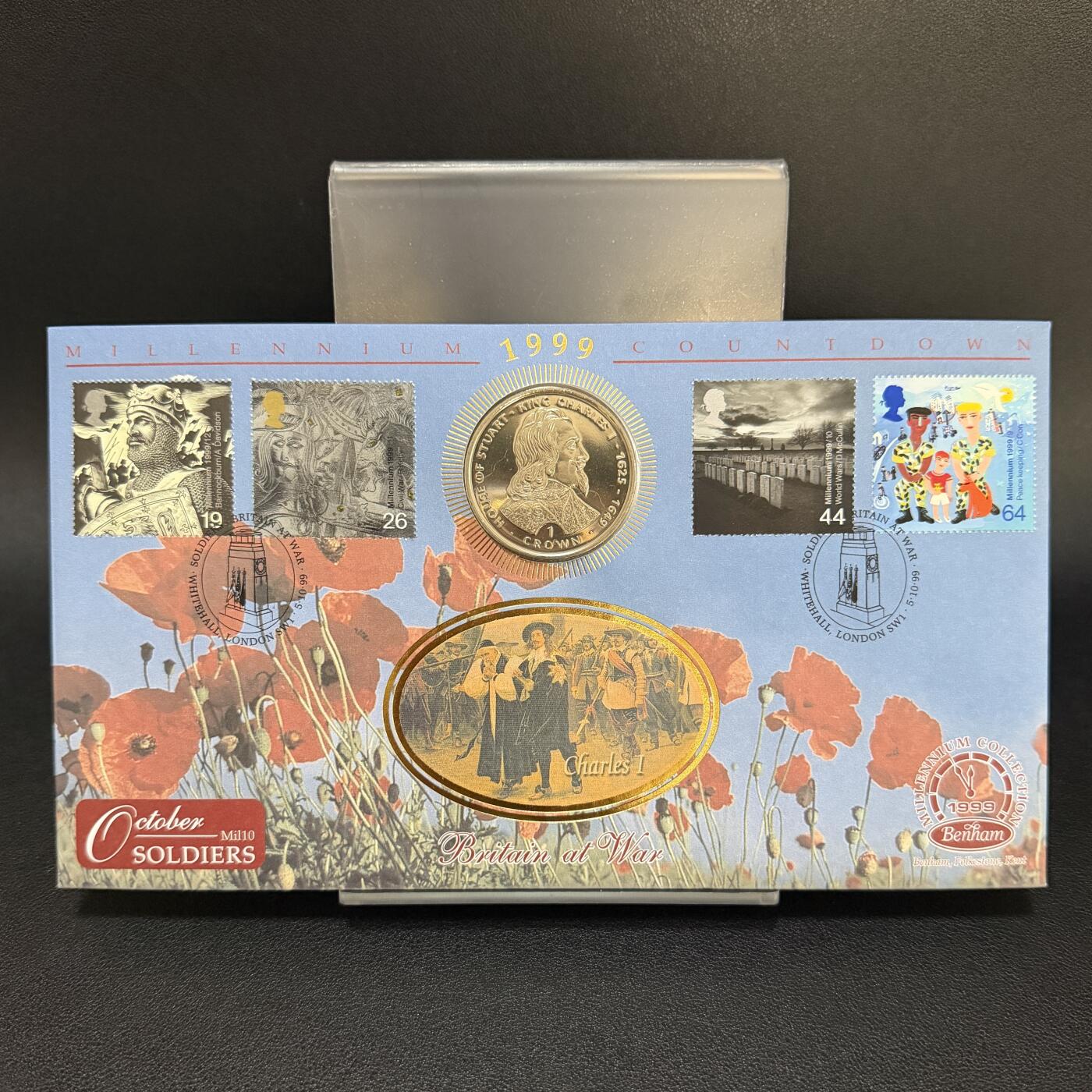 ＜星葵🌻钱币社＞第72期·东奔西走的硬币·3月31日发货 〈邮币封〉直布罗陀1999年英国国王和王后·查尔斯一世1克朗纪念币