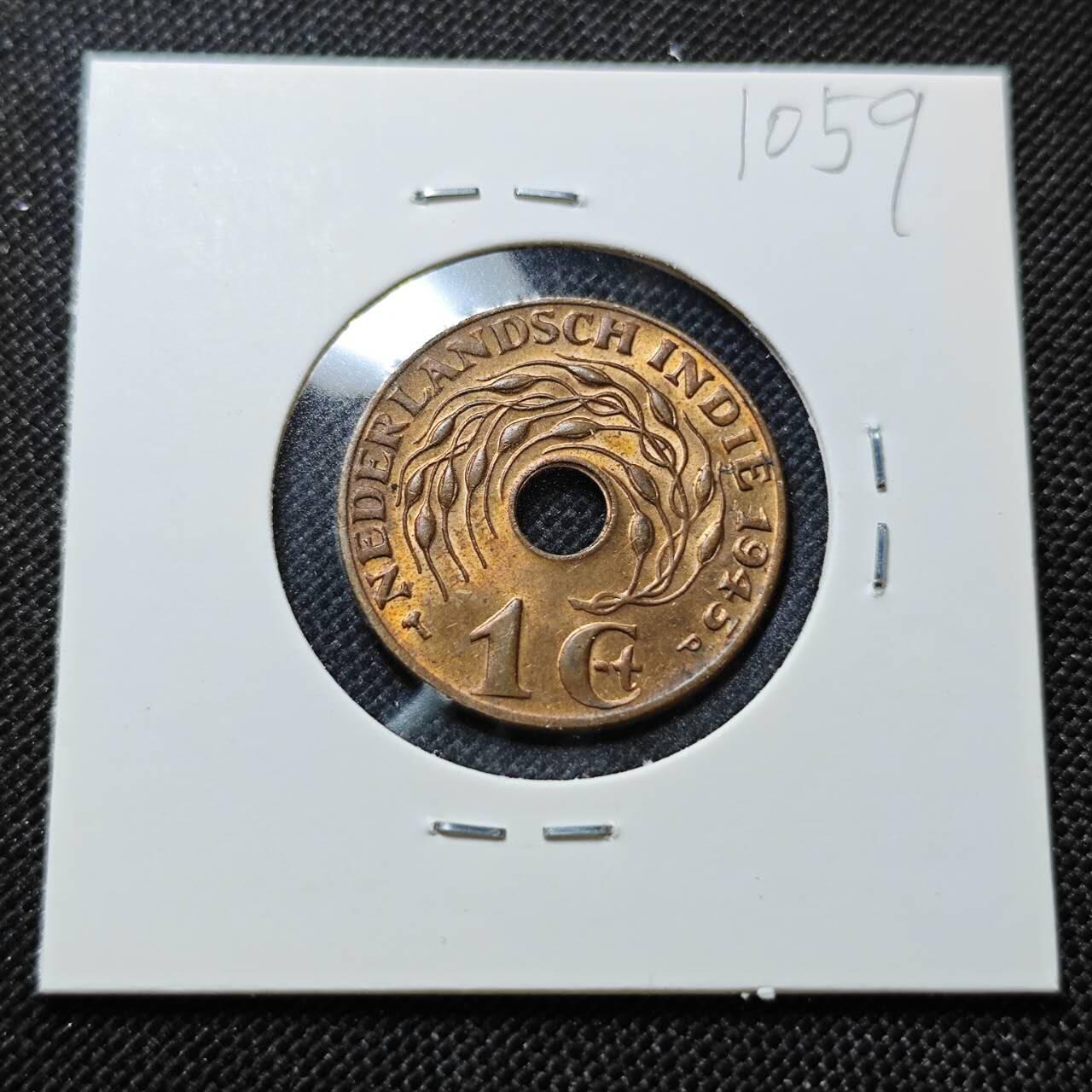 KK钱币收藏小铺  第410期 2月预留时间 周末发货  1945荷属东印度一分铜币