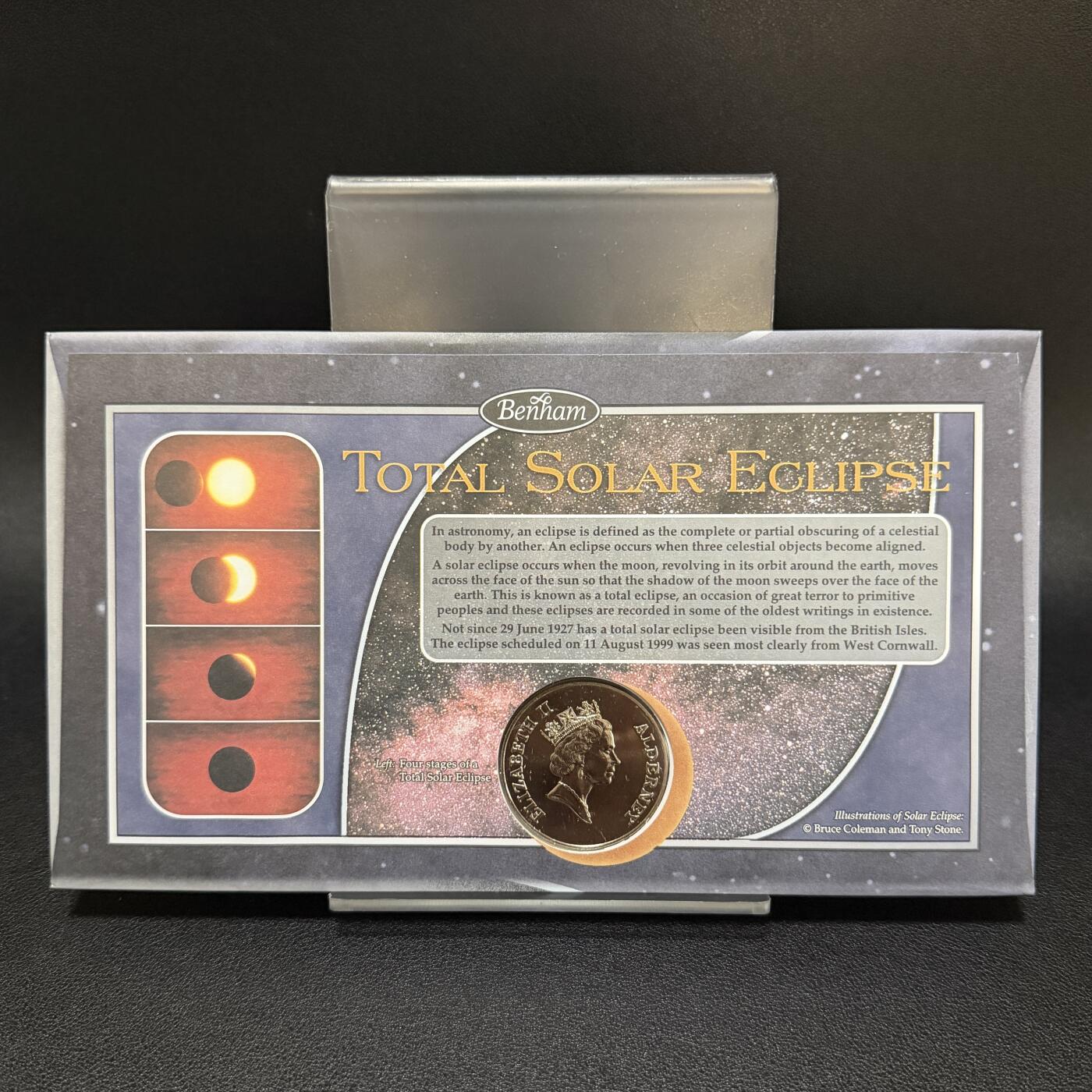 ＜星葵🌻钱币社＞第72期·东奔西走的硬币·3月31日发货 〈邮币封〉奥尔德尼岛1999年日全食2镑克朗型纪念币