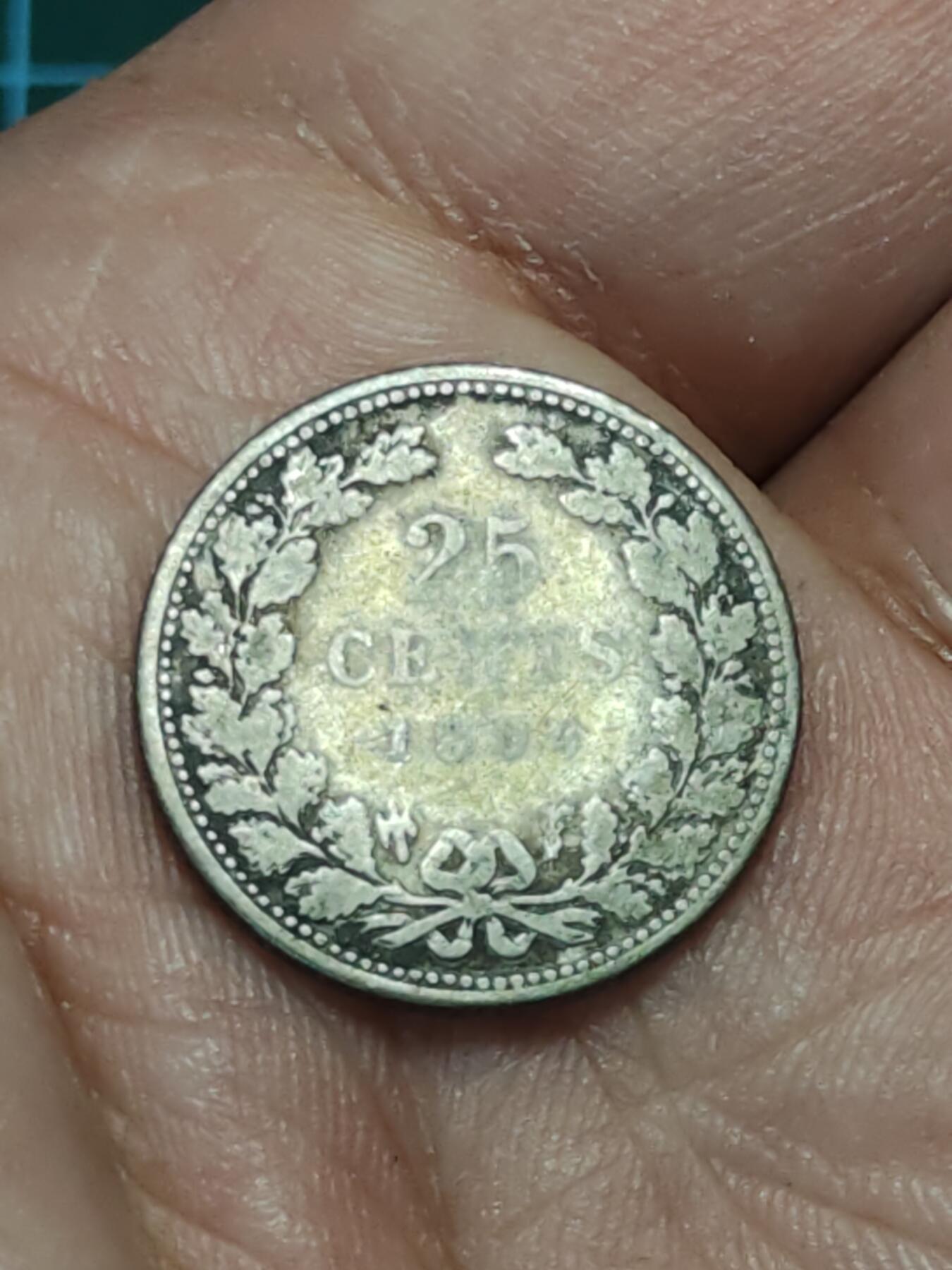 2026年第三十八场(总第二百零七场）外国好品散币场(免佣金) 荷兰🇳🇱1898年25分银币(威廉明娜女王第二版，加冕版首发年，Halberd –长戟标，640银)