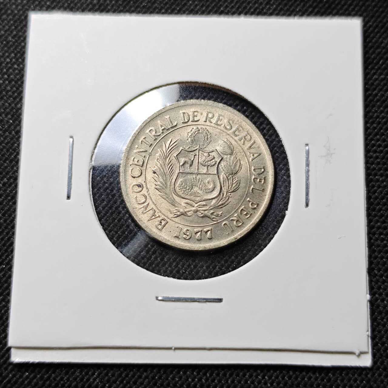 KK钱币收藏小铺  第410期 2月预留时间 周末发货  1977秘鲁5索尔 好品