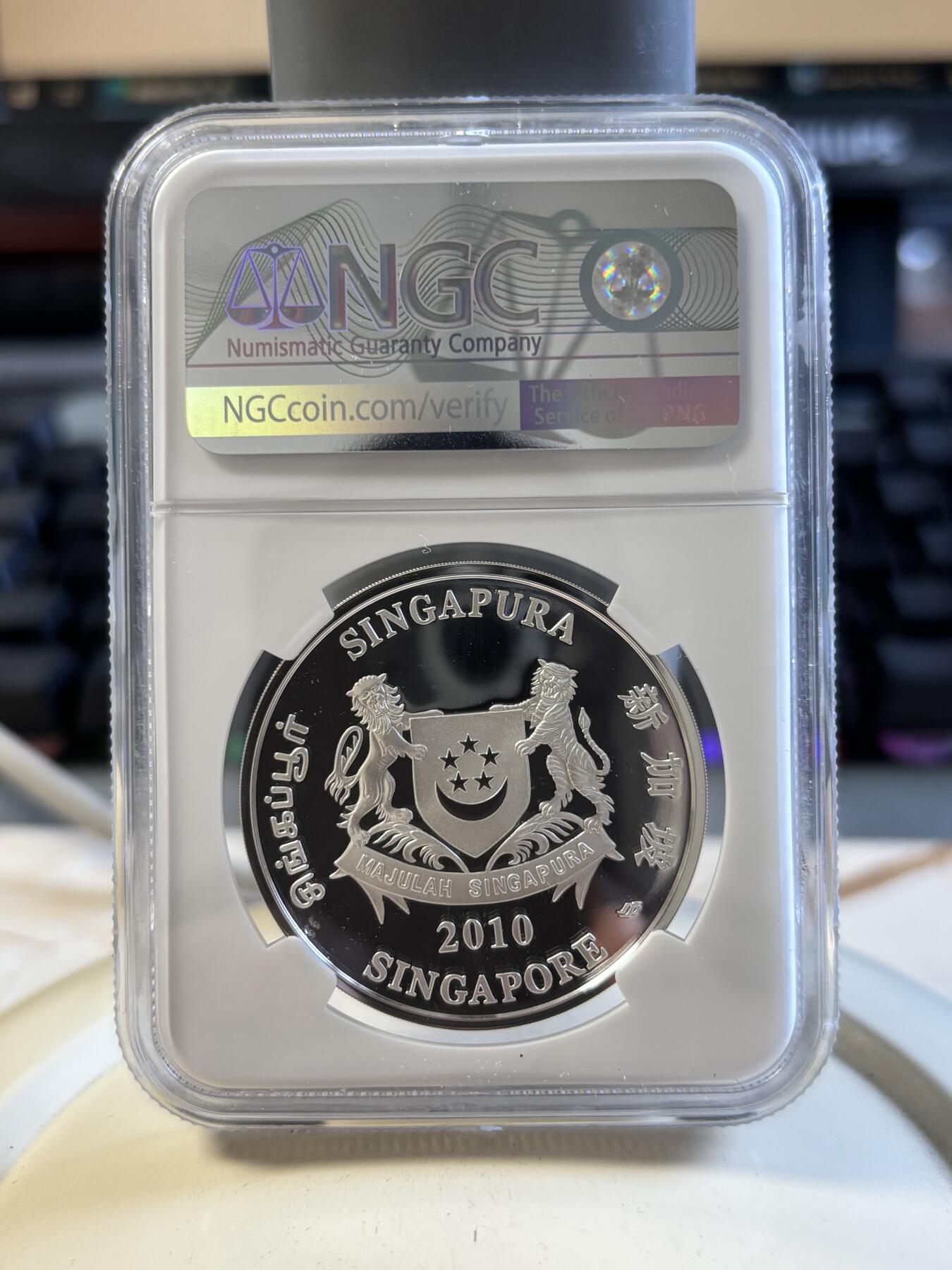 第194期拍卖 新加坡2010年花卉系列彩色20克纪念银币2枚套NGC-PF70,999银，20克*2