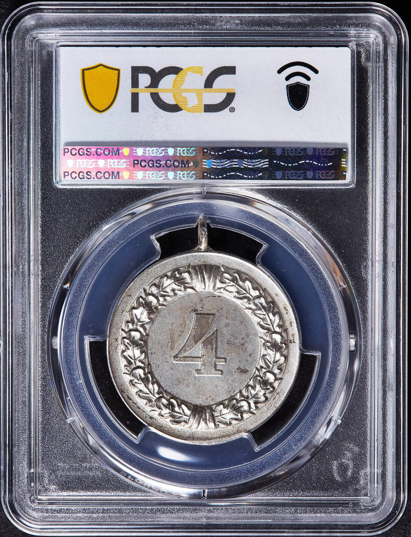 【俄甄集藏】2026年(050)04-01星期三 晚 19:30 全场包邮 德国第三帝国1933-1945年忠诚服役4周年镀银铜质奖章，PCGS MS62，少见品种，挂环入盒难得，原图联系客服或至官网查询