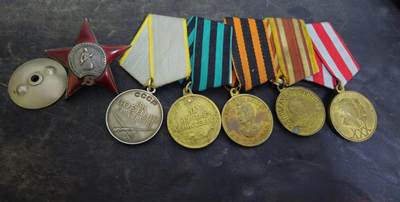 各国勋章奖章拍卖第52期 - 苏联红星勋章788025号，1944年大尉指挥高炮连作战出色获得，配攻克柯尼斯堡，战胜德国，战胜日本，战功奖章，建军30年