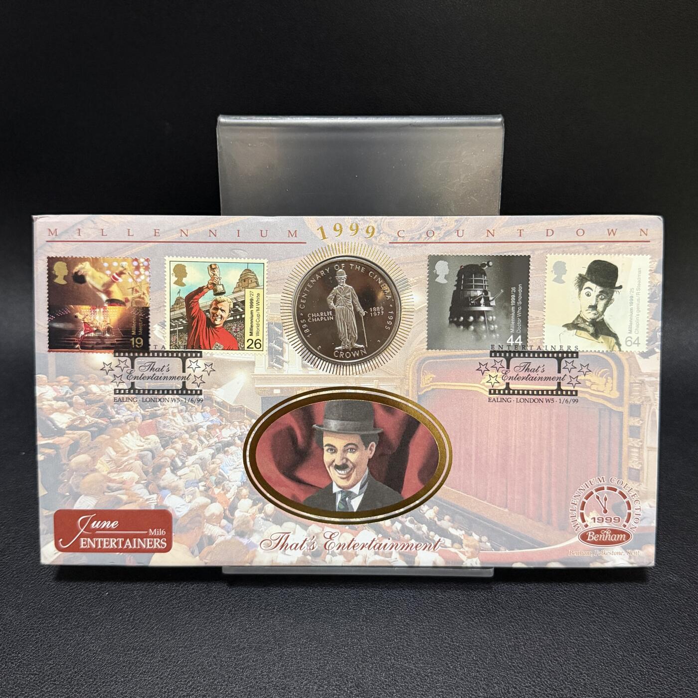 ＜星葵🌻钱币社＞第72期·东奔西走的硬币·3月31日发货 〈邮币封〉直布罗陀1996年电影百年·卓别林1克朗纪念币