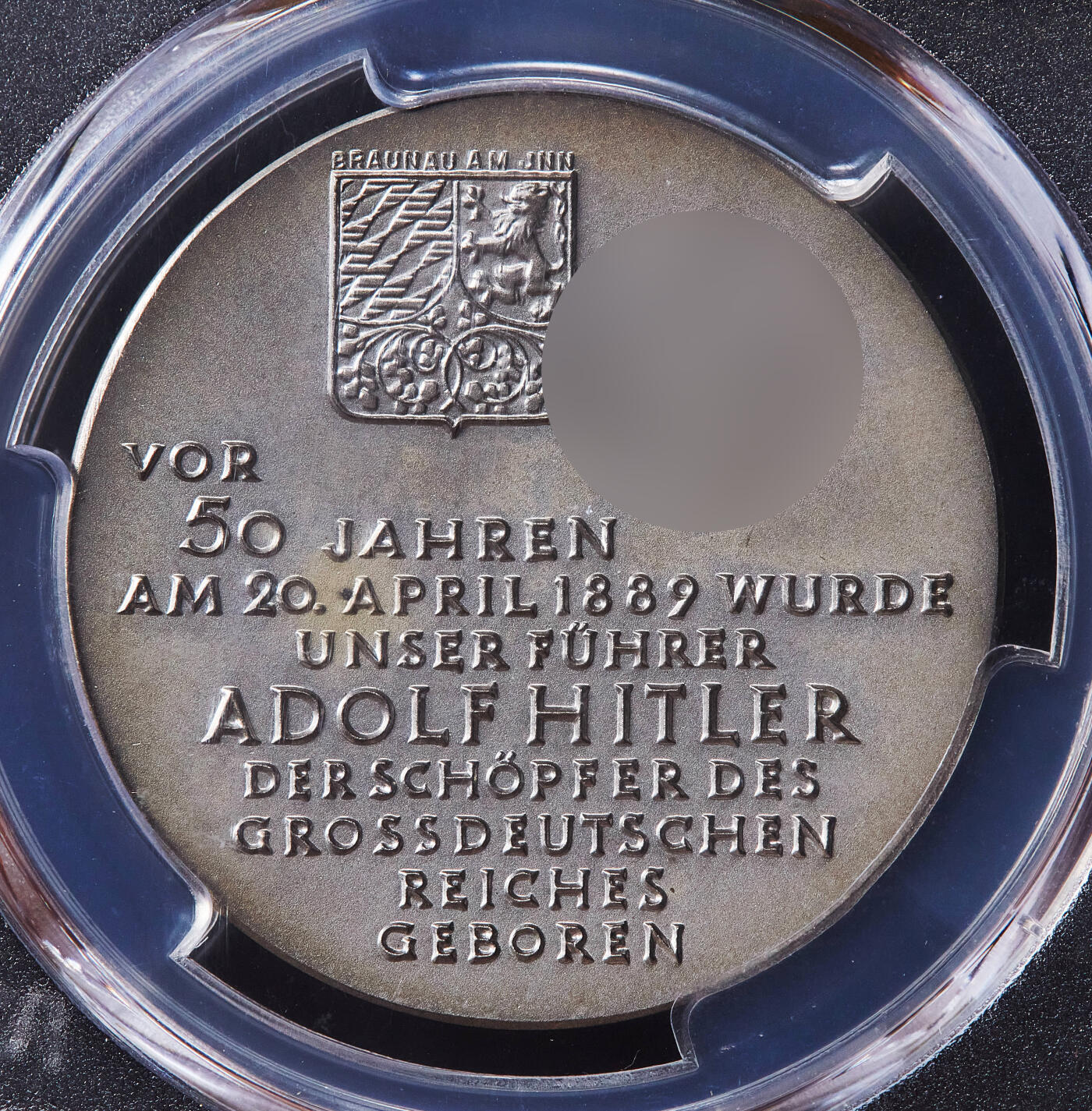 【俄甄集藏】2026年(050)04-01星期三 晚 19:30 全场包邮 德国第三帝国1939年纪念总理50周岁银章，PCGS MS65，高浮雕磨砂工艺，顶级状态，名誉品种，原图联系客服或至官网查询