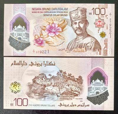 现货，2026年文莱1-500林吉特塑料钞，全套E/1首冠专场 - 2026年文莱100林吉特塑料钞，E/1首冠