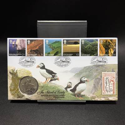 ＜星葵🌻钱币社＞第72期·东奔西走的硬币·3月31日发货 - 〈邮币封〉马恩岛1996年保护地球·刀嘴海雀1克朗纪念币