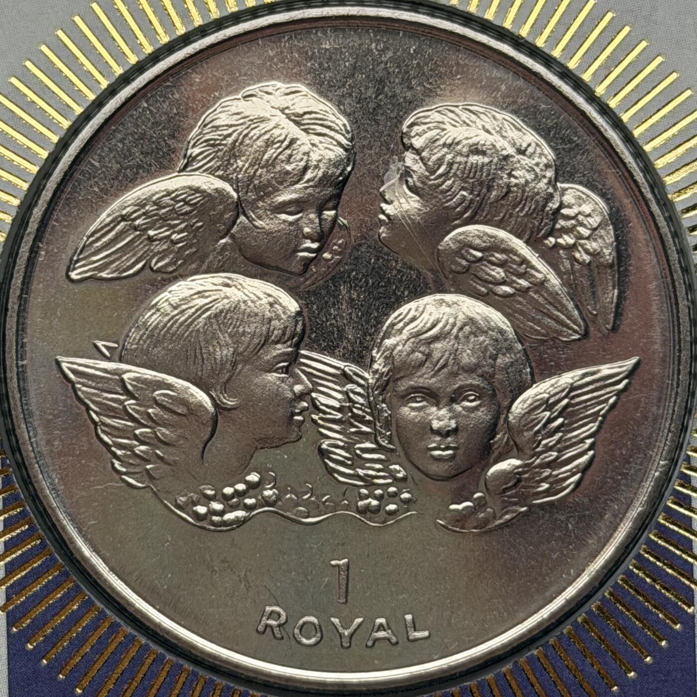 ＜星葵🌻钱币社＞第72期·东奔西走的硬币·3月31日发货 〈邮币封〉直布罗陀1999年小天使1皇家克朗型纪念币