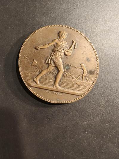 老王徽章第190期 - 法国农业部农业协会大铜章     播种女神    直径50mm    重量60g