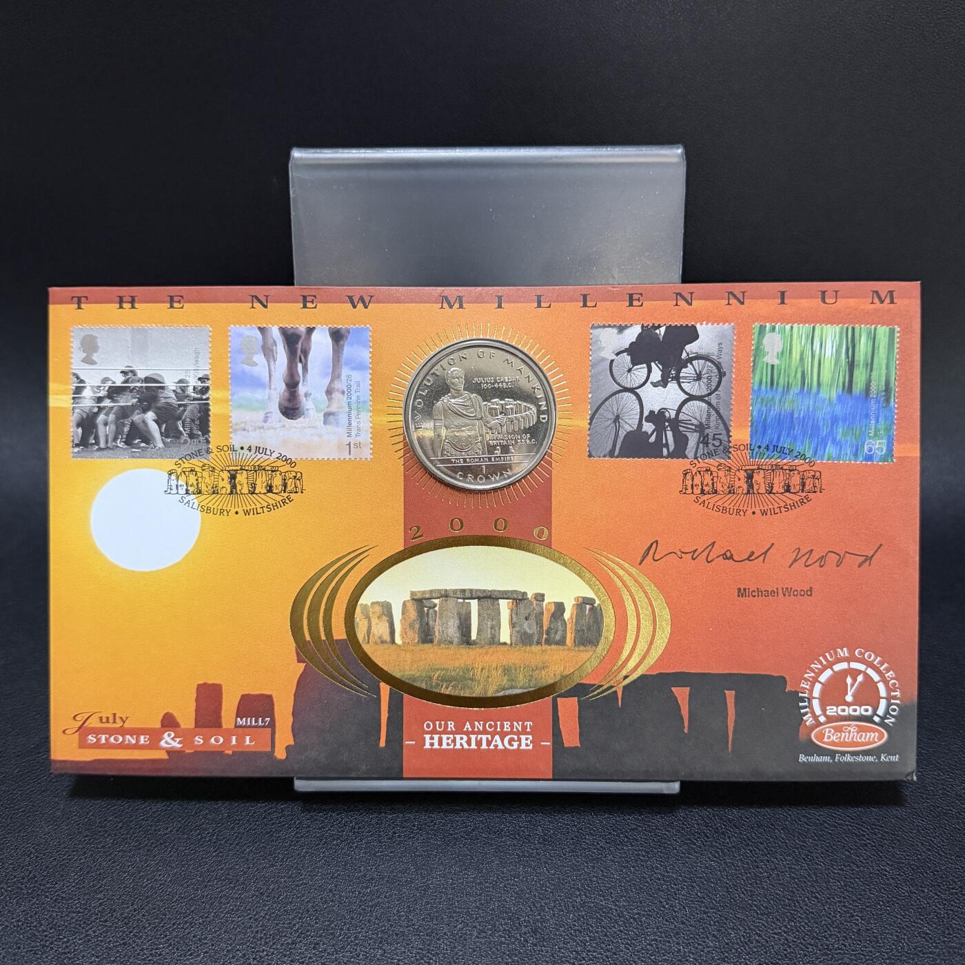 ＜星葵🌻钱币社＞第72期·东奔西走的硬币·3月31日发货 〈邮币封〉直布罗陀1997年人类进化·凯撒1克朗纪念币