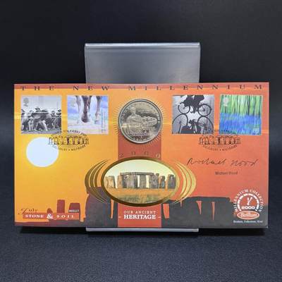 ＜星葵🌻钱币社＞第72期·东奔西走的硬币·3月31日发货 - 〈邮币封〉直布罗陀1997年人类进化·凯撒1克朗纪念币